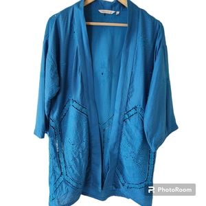 Soft surroundings kimono embroidered size M